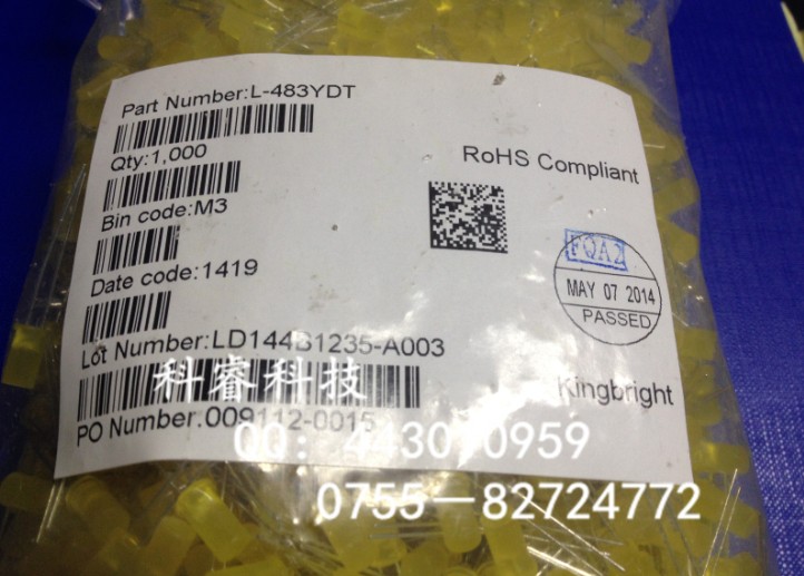 L-483YDT ȫԭװKingbright LED ɫƹֱLED